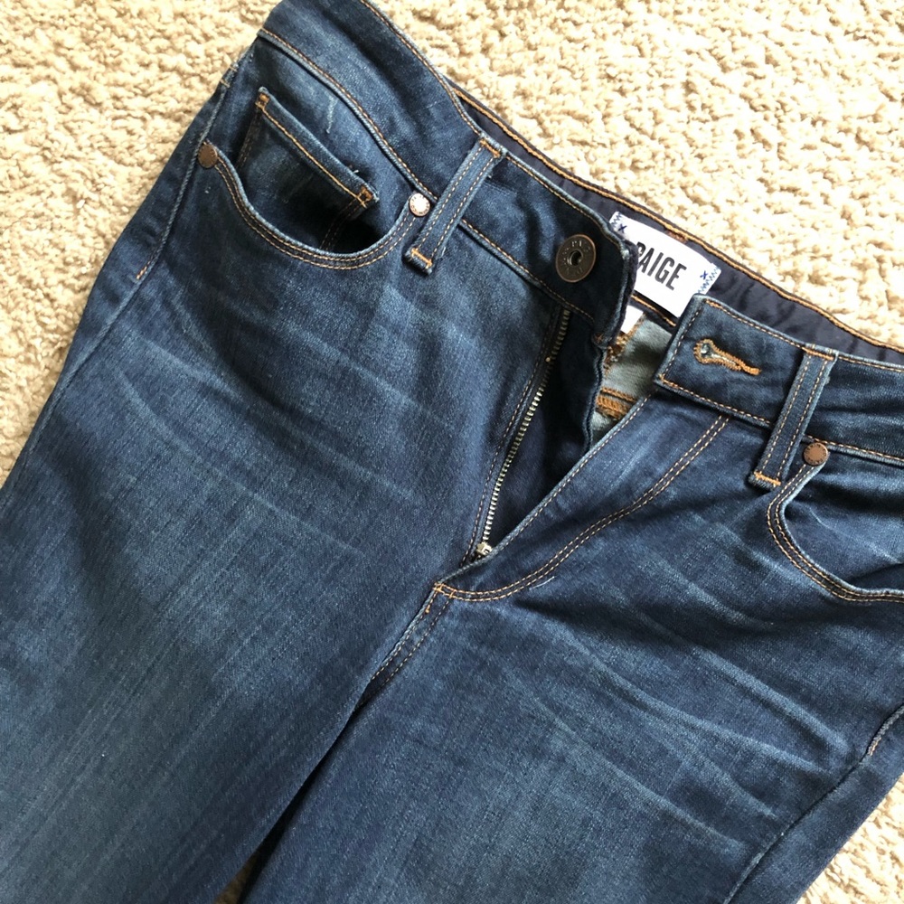 Paige dark wash straight leg stretch jean